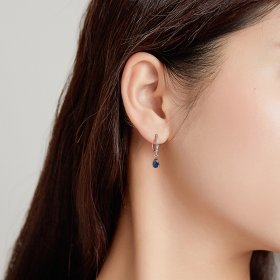 Pandora Style Silver Dangle Earrings, Drop - SCE1018-BU
