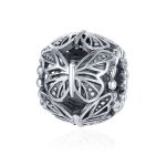 Pandora Style Silver Charm, Vintage Butterfly - SCC491
