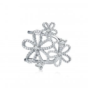 Pandora Style Silver Stud Earrings, Shining Flowers - SCE921