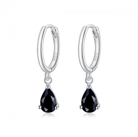 Pandora Style Silver Dangle Earrings, Drop - SCE1018-BK