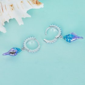 Pandora Style Dream Conch Hoops Earrings - BSE841