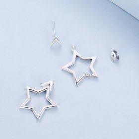Pandora Style Pentagram Studs Earrings - BSE901