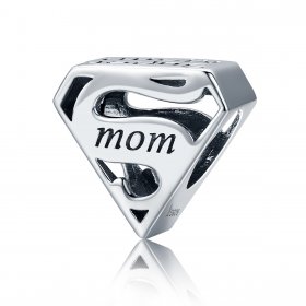 Pandora Style Silver Charm, Super Mom - SCC429