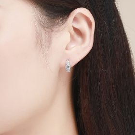 Silver Romantic Shine Hoop Earrings - PANDORA Style - SCE485