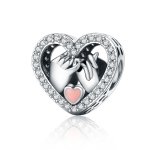 Pandora Style Silver Charm, Our Pinky Promise Forever, Pink Enamel - SCC167