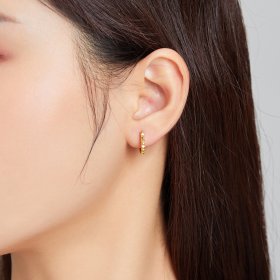 PANDORA Style Golden Gear Hoop Earrings - SCE1062