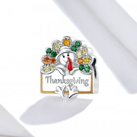 PANDORA Style Thanksgiving Turkey Charm - BSC339