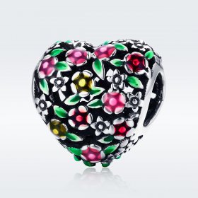 Pandora Style Silver Charm, The Valley of Wind Flowers, Multicolor Enamel - SCC646