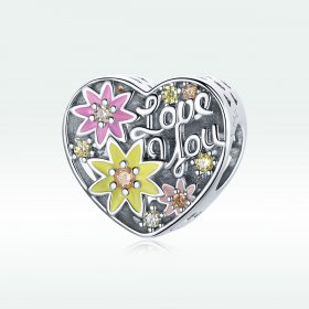 Pandora Style Silver Charm, To Blossom, Multicolor Enamel - SCC1794