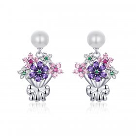 PANDORA Style Holding Flowers Stud Earrings - BSE152