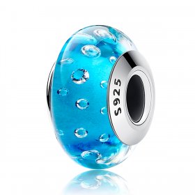 PANDORA Style Blue Trend With Threaded Murano Glass Charm - SCZ029