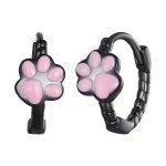 Pandora Style Black Cat Claw Hoop Earrings - SCE1576