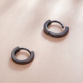 PANDORA Style Black Gold Hoop Earrings - SCE1230