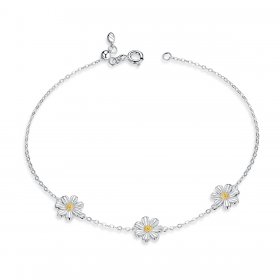 Silver Daisy Chain Slider Bracelet - PANDORA Style - SCB165