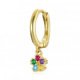 Pandora Style 18ct Gold Plated Hoop Earrings , Mysterious Spain Flower - SCE1150