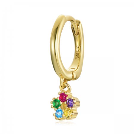 Pandora Style 18ct Gold Plated Hoop Earrings , Mysterious Spain Flower - SCE1150