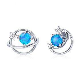 Pandora Style Silver Stud Earrings, Mysterious Planet - SCE1133