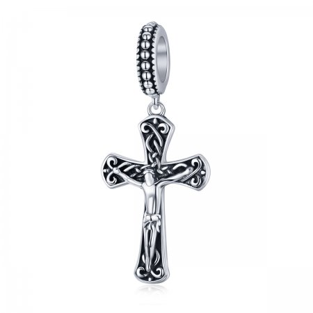 Pandora Style Silver Bangle Charm, The Cross of Jesus - SCC1407