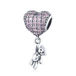 Silver Bear and Balloon Charm - PANDORA Style - SCC1054