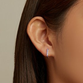 PANDORA Style Simple Color Contrast Hoop Earrings - SCE1371-VT