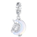 Pandora Style Moon Unicorn Dangle - BSC926