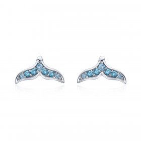 PANDORA Style Blue Fishtail Stud Earrings - BSE058