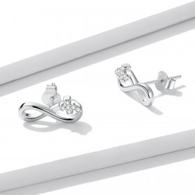 PANDORA Style Infinity Symbol - Refined Stud Earrings - BSE544