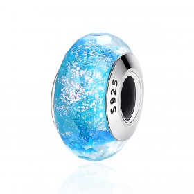 PANDORA Style Blue Murano Glass Bead Charm - SCZ054