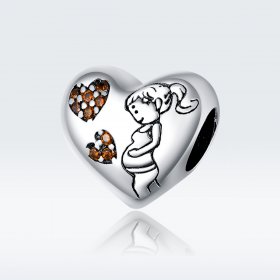 Pandora Style Silver Charm, New Mom Pregnancy - SCC1589