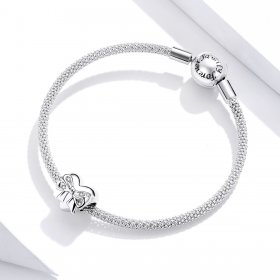 Pandora Style Silver Charm, Bow & Love Heart - BSC381