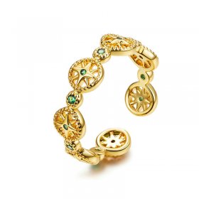 Gold-Plated Shiny Star Ring - PANDORA Style - SCR518