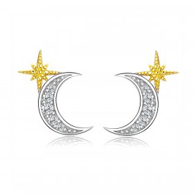 Pandora Style Silver Stud Earrings, Lunar Light - SCE729