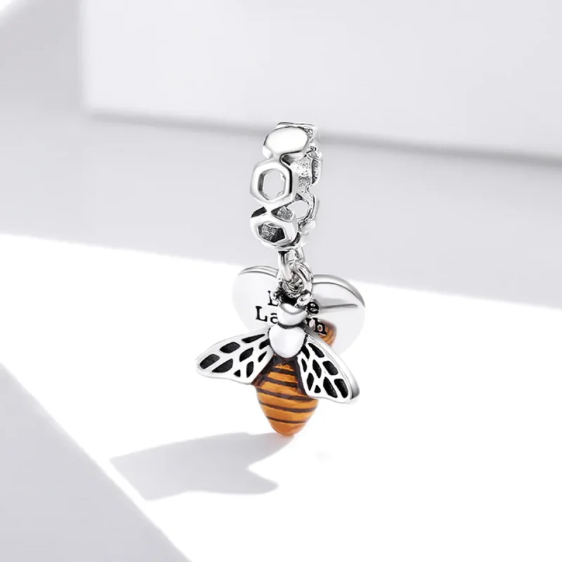 (image for) PANDORA Style Bees and Hearts Dangle Charm - BSC495 - View 2