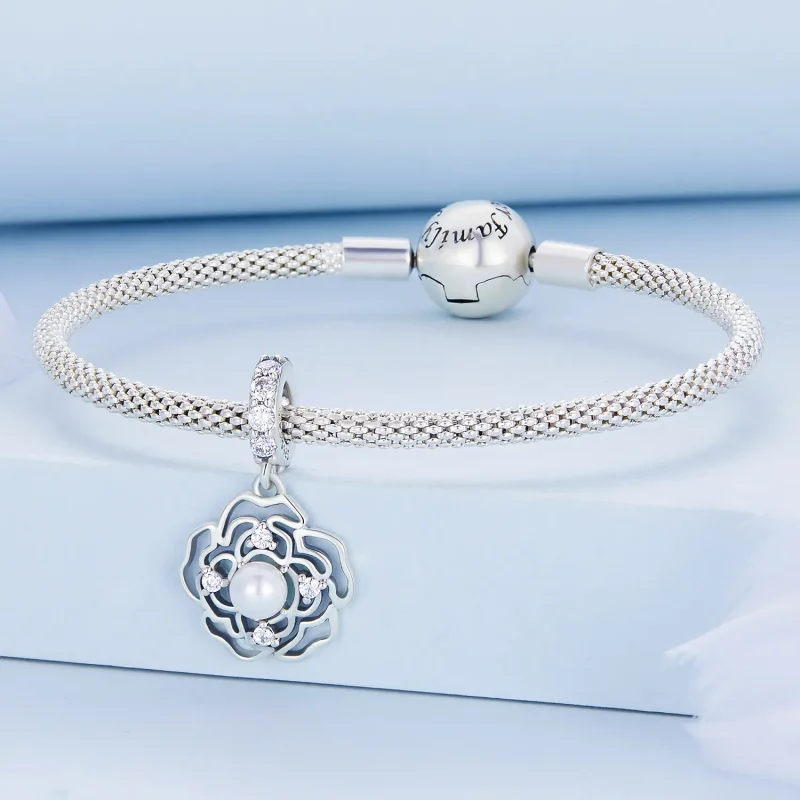 (image for) PANDORA Style Camellia Dangle Charm - BSC676 - View 3