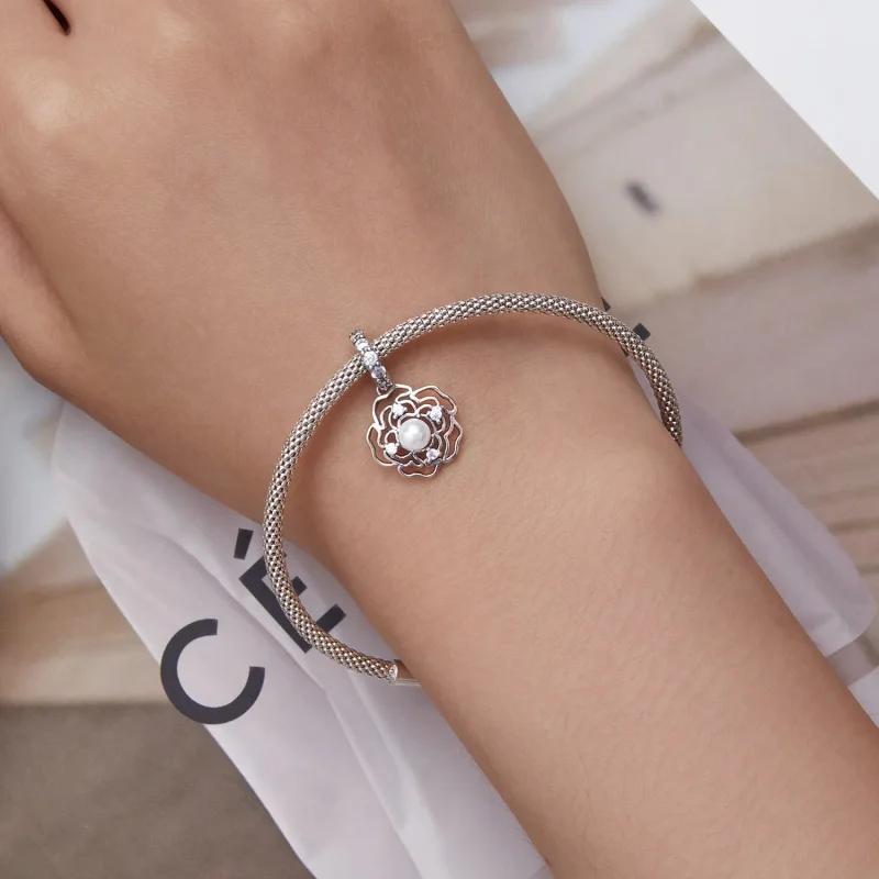 (image for) PANDORA Style Camellia Dangle Charm - BSC676 - View 5