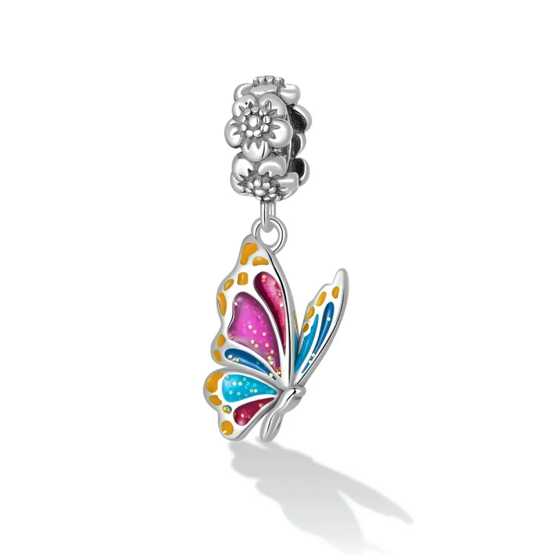 (image for) PANDORA Style Colorful Butterfly Dangle Charm - SCC2216 - View 2