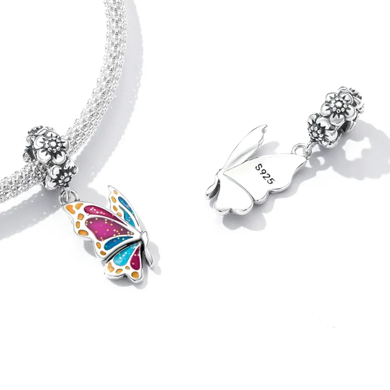(image for) PANDORA Style Colorful Butterfly Dangle Charm - SCC2216 - View 5