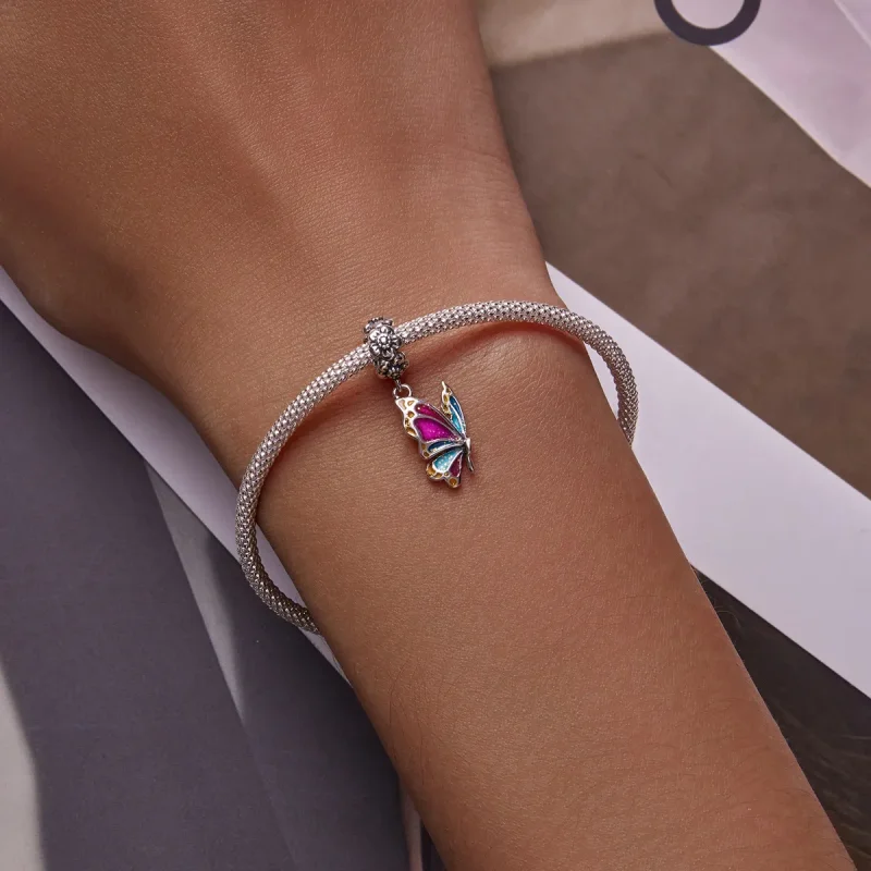 (image for) PANDORA Style Colorful Butterfly Dangle Charm - SCC2216 - View 6