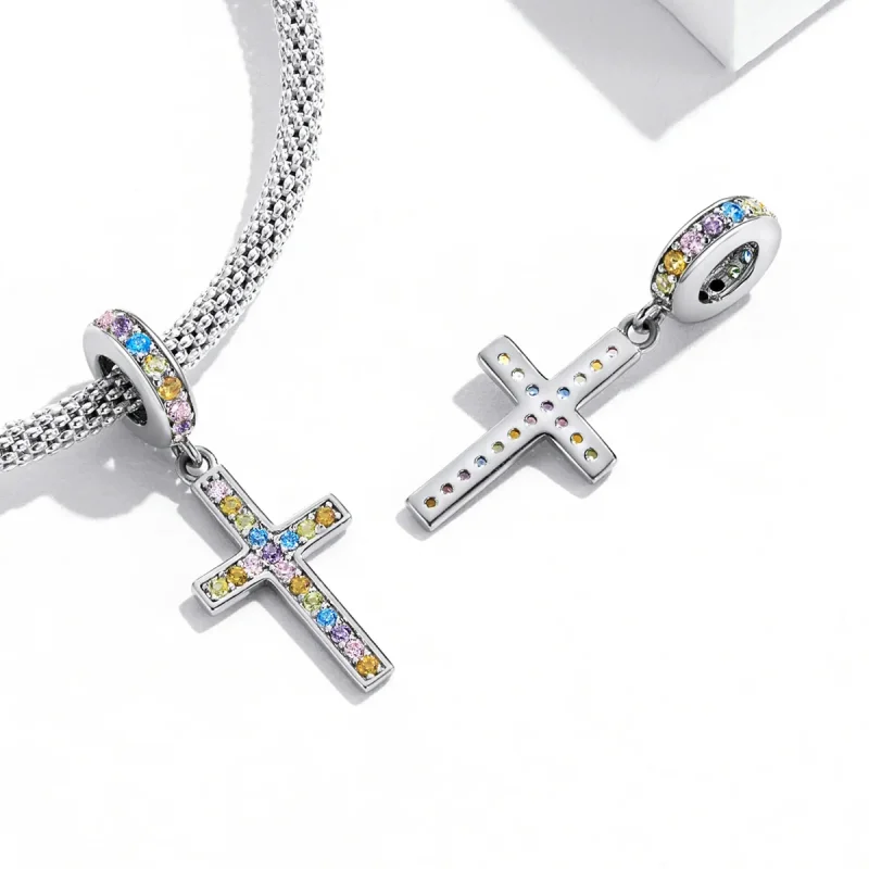 (image for) PANDORA Style Colorful Cross Dangle Charm - SCC2156 - View 4