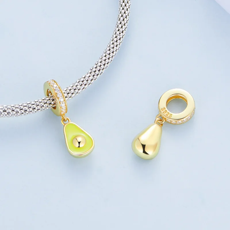 (image for) PANDORA Style Creamy Avocado Dangle Charm - BSC679 - View 4