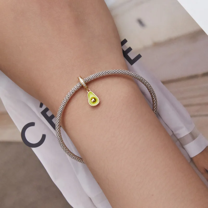 (image for) PANDORA Style Creamy Avocado Dangle Charm - BSC679 - View 5