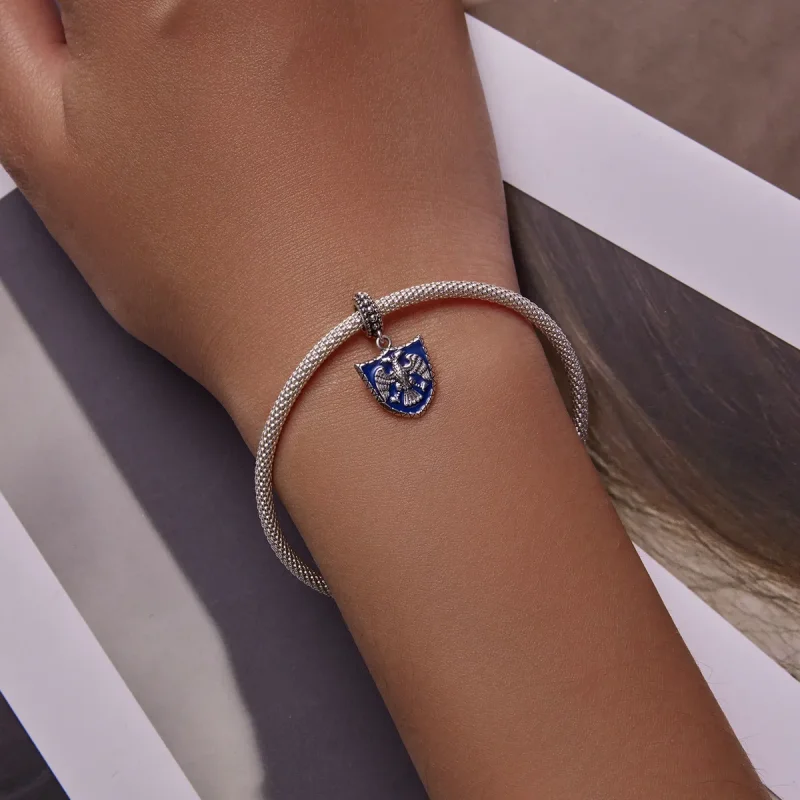 (image for) PANDORA Style Double Headed Eagle Shield Dangle Charm - SCC2184 - View 5