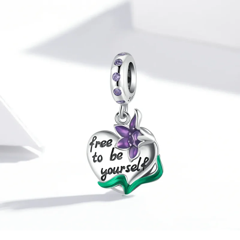 (image for) PANDORA Style Feminine Power-Love Purple Iris Dangle Charm - SCC2143 - View 2