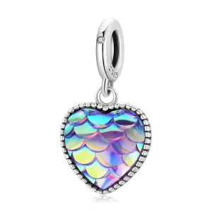 (image for) PANDORA Style Fish Scale Heart Dangle Charm - SCC2007