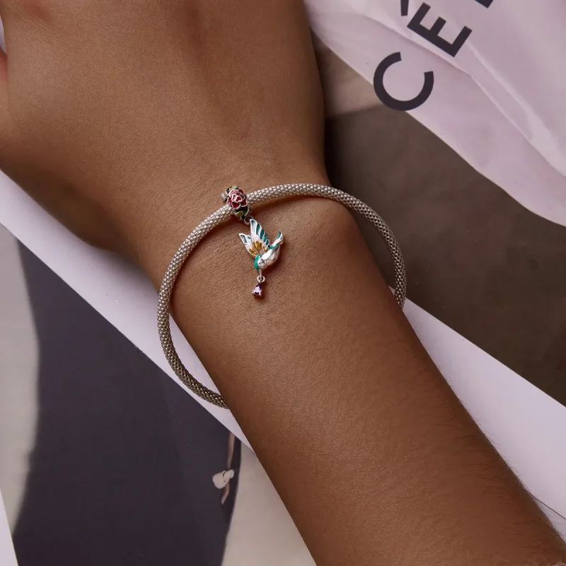 (image for) PANDORA Style Flowers and Birds Dangle Charm - SCC2195 - View 5