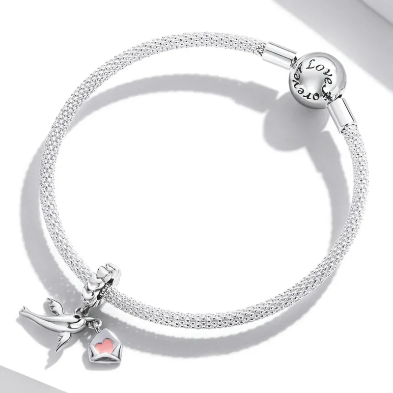 (image for) PANDORA Style Flying Pigeon Love Letter Dangle Charm - BSC573 - View 3