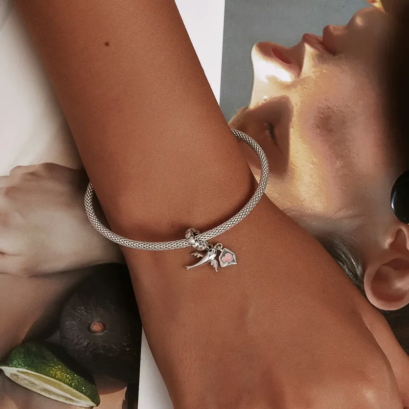 (image for) PANDORA Style Flying Pigeon Love Letter Dangle Charm - BSC573 - View 5