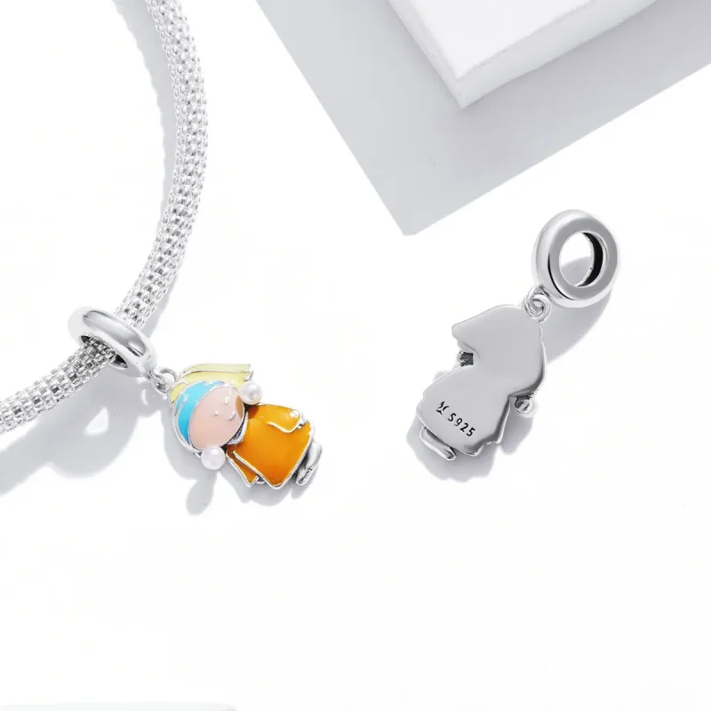 (image for) PANDORA Style Girl With Pearls Dangle Charm - SCC2078 - View 4