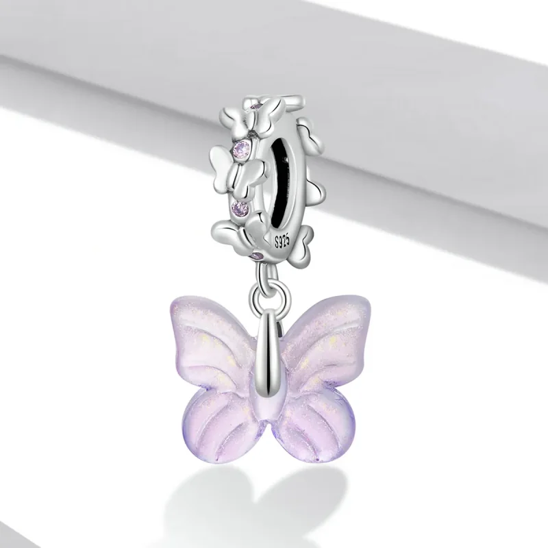 (image for) PANDORA Style Glass Butterfly Dangle Charm - SCC2087 - View 2