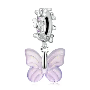 (image for) PANDORA Style Glass Butterfly Dangle Charm - SCC2087